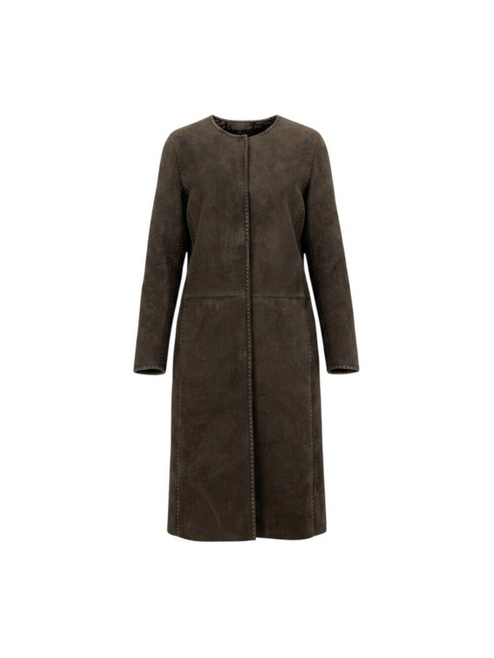 Fendi Selleria Zucca Pattern Moon Coat Brown
